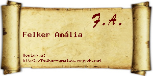 Felker Amália névjegykártya